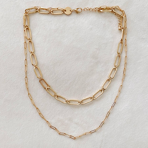 Big & Small Double Chain Link Necklace - Shop Emma's 