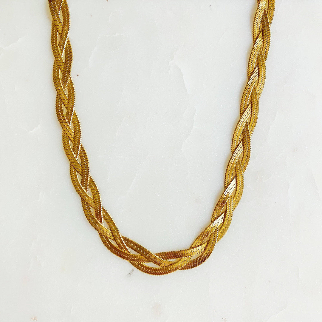 Braided Herringbone Chain Necklace - Shop Emma's 