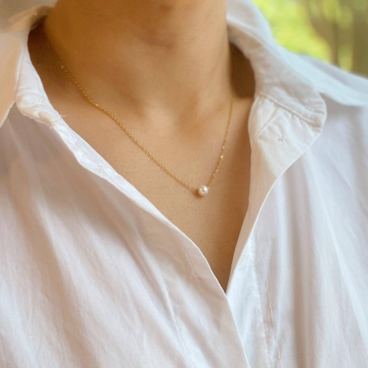 Dainty Single Pearl Necklace - Shop Emma's 