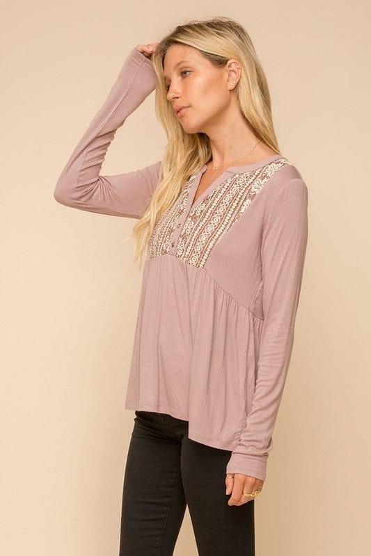 Lace Contrast Top - Shop Emma's 