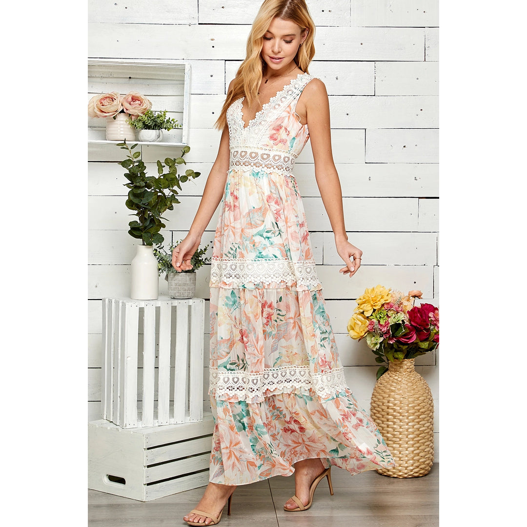 Lace floral maxi dress - Shop Emma's 