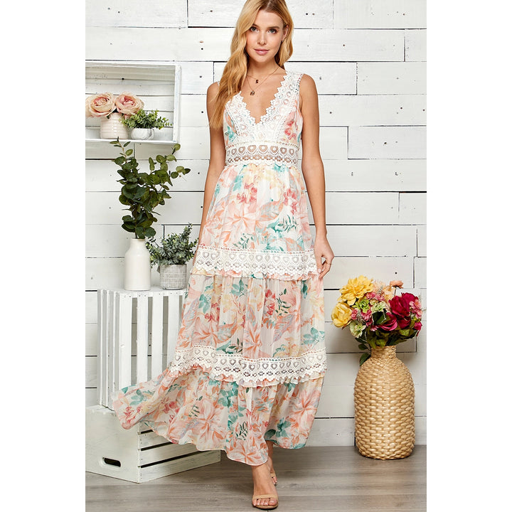 Lace floral maxi dress - Shop Emma's 