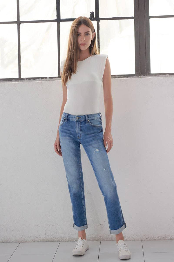 Mid Rise Slim Boyfriend Jeans - Shop Emma's 